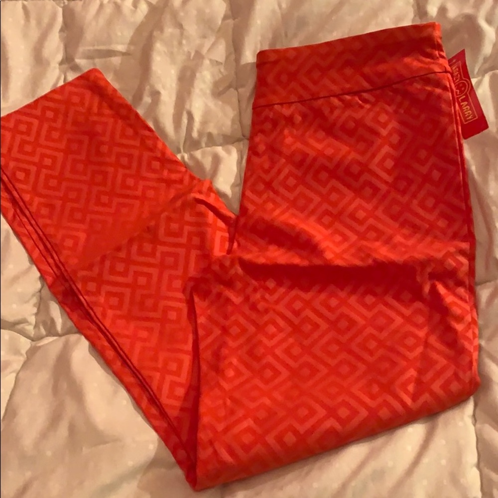 Triangle geometric orange print krazy Larry pant
